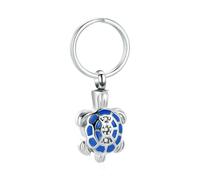 DOTUIARG Porte-clés de tortue de mer bijoux de crémation, petites urnes pour cendres d’animaux, souvenirs commémoratifs en inox, acier inoxydable pour hommes