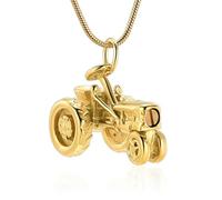 DOTUIARG Tracteurs, bijoux de crémation, pendentif de cendres, médaillon commémoratif en acier inoxydable, colliers d’urnes pour cendres, bijoux d’urne souvenir