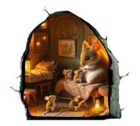 DOTUIARG Trou de rat dans le mur, autocollant réutilisable pour le salon, décoration esthétique de votre maison