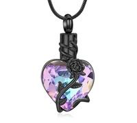 DOTUIARG Urne de l’Arbre de Vie Collier pour cendres Bijoux de crémation Souvenir Pendentif en cristal Mémoire pour animaux Cadeaux Femmes Hommes
