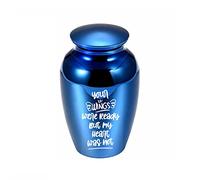 DOTUIARG Urne Souvenir 70x45mm Texte sculpté pour commémorer Les Cendres humaines/Animaux de Compagnie Urne de crémation pour Les Cendres - Vos Ailes étaient prêtes mais Mon cœur n’était Pas