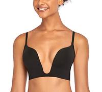 DotVol Femme Soutien-Gorge plungé à Armatures Effet Pigeonnant décolletés Ultra-Plongeant Sexy Noir 90B