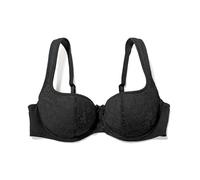 DotVol Soutien-Gorge Balconnet Jacquard avec Armatures Légèrement rembourrés Grandes Tailles sous-vêtements Confortables Élégants Fleurs Noir 95E