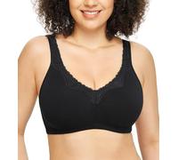 DotVol Soutien Gorges Coton Grand Tailles Dentelle Confortables Bonnet Complète sans Armature Noir 120F