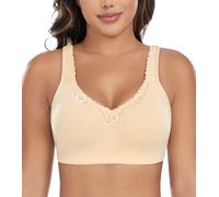 DotVol Soutien Gorges Coton Grand Tailles Dentelle Confortables Bonnet Complète sans Armature Nu