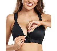 DotVol Soutines-Gorge postopératoire Boucle Avant Sport minimiseurs Fort Poitrine réglable Racerback Comfort Bustier Noir 100C