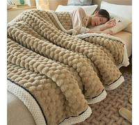 Dotwites Couverture épaisse en flanelle, chaude et épaisse, réversible, en molleton sherpa, couverture douce et moelleuse pour lit, canapé (kaki, 150 x 200 cm)