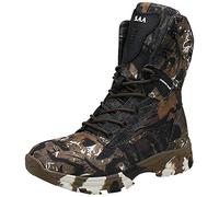 Doubjoy Botte de chasse pour homme, botte de randonn閑 en plein air respirante Bottes de camouflage Bottes tactiques Q3 chaussures de camouflage bottes montantes (46 EU,A-Brown)