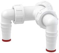 Double 17-23mm Lave-vaisselle Coude Entrées 1" BSP Siphon Vidange Connecteur