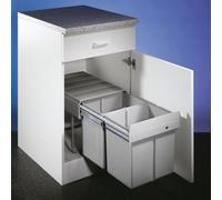 Double 2 DS ,les Collecteurs de Déchets pour Portes Battantes, Aluminium Gris