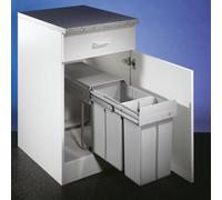 Double 3, les Collecteurs de Déchets pour Portes Battantes, Aluminium Gris