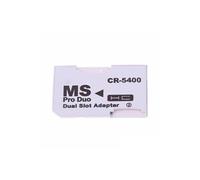 Double Adaptateur CR-5400 carte mémoire micro SD vers Memory Stick PRO Duo - Blanc (compatible PSP) -