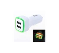 Double adaptateur led prise allume cigare usb pour smartphone samsung, huawei, sony, etc double 2 ports voiture chargeur univers (vert)