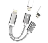 Double Adaptateur Lightning certifié pour Apple MFI (2-en-1) Adaptateur Casque pour iPhone avec Port de Charge AUX dongle Audio pour 14 13 12 11 Pro Max X 7 8 Plus pour iPad câble de Charge IP-NLFX