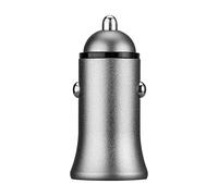 Double Adaptateur Metal Allume Cigare USB pour Smartphone Samsung Galaxy A22 Prise Double 2 Ports Voiture Chargeur Univers