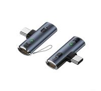 Double Adaptateur USB C pour iPhone : Charge Rapide et Musique Interruption - Splitter Casque et Alimentation Léger et pour robuste 4x1x1cm(Audio 202C-100 gray)