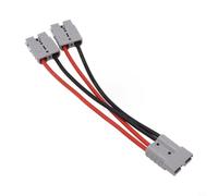 Double adaptateur Y 50 A 10 AWG - 25 cm - 6 mm - Pour faisceau de câbles robuste - Compatible avec les prises de chariot élévateur et les applications de voiture
