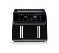 alpina Double Airfryer XXL - Friteuse à air chaud 2x4L - Friteuse à air avec écran tactile numérique - Four à air chaud pour 6 personnes et plus - 8 programmes de cuisson - Mode Sync - Fonction minute