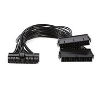 Double Alimentation câble d'extension 24 Broches, pour Carte mère ATX, 24 Broches à 24 (20 + 4) Broches, 30 cm Noir