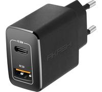 Chargeur Secteur Double USB-A QC 3.0 + USB-C PD 20W Charge Rapide Akashi noir