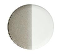 DOUBLE Assiette dessert en porcelaine Easylife Sable et Blanc D21