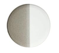 DOUBLE Assiette plate en porcelaine Easylife Sable et Blanc D26