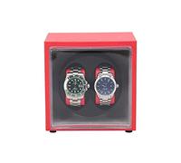 Double Automatic Watch Winder 2+0 Watches Storage Boxes 5 Rotation Modes (Red)
