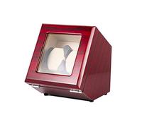 Double Automatic Watch Winder with Watches Rotate Display Box - Handmade (Red)