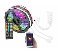 Double bande LED RVB connectée 10 m compatible commandes vocales - Luminea Home