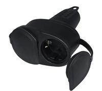 Double base mobile en caoutchouc 16A, IP44, idéale pour les connexions électriques externes et résistantes aux intempéries.