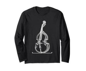Double Bass Line Art Design Droit Bass Musique Manche Longue