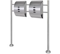 Double boîte à lettre sur support en acier inoxydable