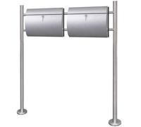 Double boîte à lettre sur support en acier inoxydable