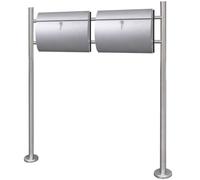 Double boîte à lettre sur support en acier inoxydable