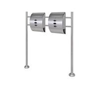 Double boîte à lettre sur support en acier inoxydable