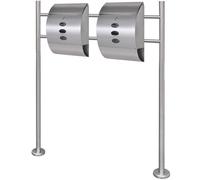 Double boîte à lettre sur support en acier inoxydable