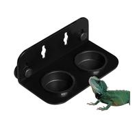 Double Bol D'alimentation Pour Reptiles - ABS 5,12x2,76x1,77 Pouces | Ventouse Lézard Nourriture Double Plat | Bol D'alimentation Portable De 70g Avec Conception Stable, Pour Serpent, Caméléon, Dragon