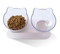 Double bol de nourriture pour animal domestique avec support surélevé pour chats et chiens de petite taille