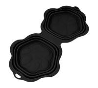 Double Bol En Silicone - Mangeoire Pliable Pour Animaux De Compagnie, Ensemble De Plats Design Patte De Chat, Bol D'eau Portable | Solution De Voyage Légère, Alimentation Extérieure Pour Chats
