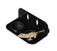Double Bol pour Reptiles | Bol à Eau à Ventouse pour Lézard - d'alimentation Léger pour Grenouilles, Geckos Léopard, Bernard-l'Ermite et Caméléon