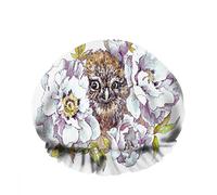 Double bonnet de bain imperméable à l'eau chouette tachetée marron fleur multicolore s'épanouir fleurs furtivement réutilisable mode chapeau de douche pour femme beauté, bain cheveux spa, maison hôt