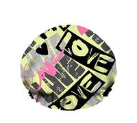 Double bonnet de bain imperméable à l'eau coeurs Doodle éléments style tendance texture amour coloré réutilisable mode chapeau de douche pour femmes beauté, bain cheveux spa, maison hôtel voyage uti