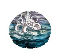 Double bonnet de bain imperméable à l'eau énorme poulpe calmar tentacules tour de mer océan ciel réutilisable mode chapeau de douche pour femmes beauté, bain cheveux spa, maison hôtel voyage utilisa