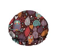 Double bonnet de douche imperméable à l'eau dessin animé oiseau fleur feuille hibou coeur couleur réutilisable mode chapeau de douche pour femmes beauté, bain cheveux spa, maison hôtel voyage utilis