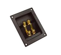Double bornier pour enceintes rectangulaire - dore