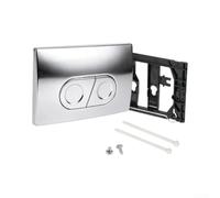 Double bouton de chasse d'eau moderne pour toilettes suspendues - Plaque actionneur de rechange élégante pour systèmes UP100 UP172 - Panneau poussoir en plastique ABS 24,6 x 16,4 cm (placage miroir)