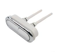Double bouton de chasse d'eau ovale en plastique pour réservoir d'eau de toilette, comprend une longue tige qui peut être ajustée pour s'adapter à différents modèles de toilettes à double chasse d'eau