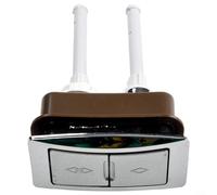 Double bouton de chasse d'eau rectangulaire pour toilettes avec taille d'installation de 80 x 45 mm, facile à remplacer par des boutons usés avec ABS plaqué pour plus de résistance et de stabilité