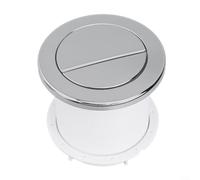 Double bouton de chasse pneumatique pour réservoir de toilettes à air comprimé Pièce de rechange chromée ronde Style poussoir Argenté 84 x 98 mm