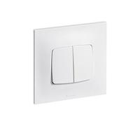 - Double bouton poussoir 6A complet - Neptune - Blanc